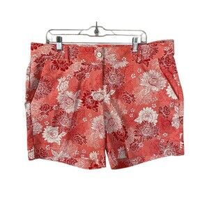 Isaac Mizrahi  Women's Shorts 
Size 16 Floral Pink White‎ High Rise Inseam 6"